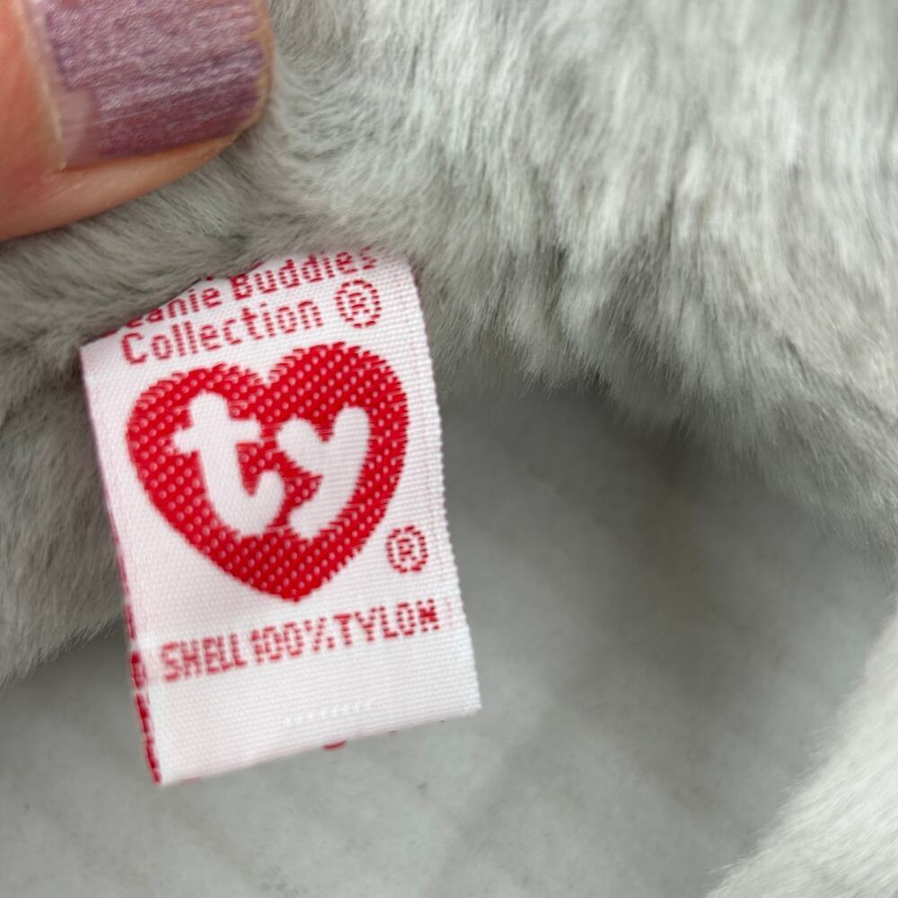 Ty‎ Beanie Buddies Righty Gray Elephant Plush American Flag Vintage 2000 14 Inch - Picture 9 of 11